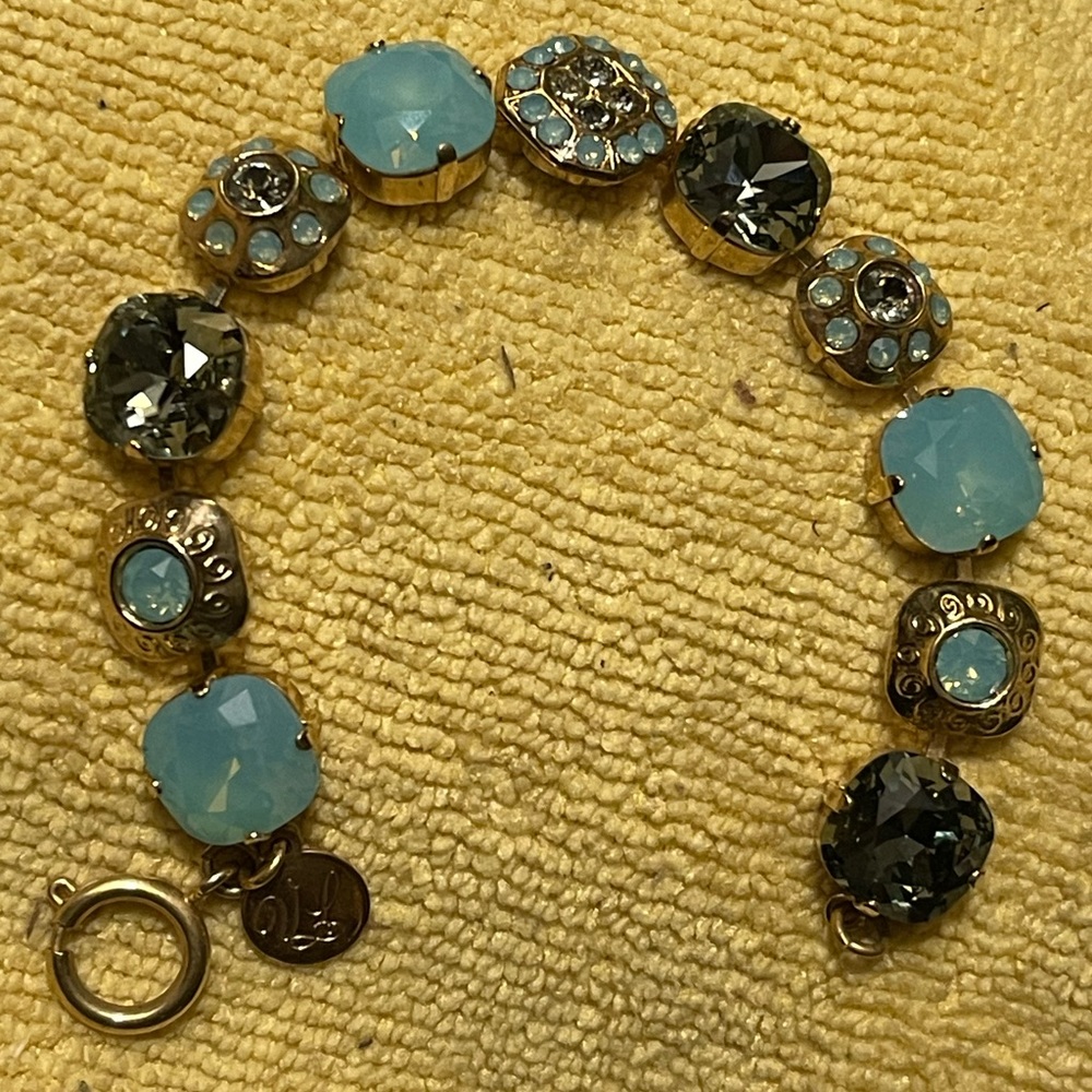Original Handcrafted Victoria Lynn 12mm Swarovski Crystal Gold Tennis Bracelet